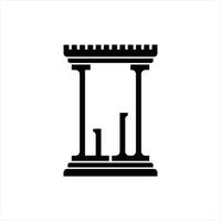 monogramme du logo lj avec modèle de conception en forme de pilier vecteur