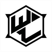 modèle de conception de monogramme logo wl vecteur