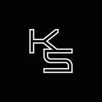 monogramme de logo ks avec modèle de conception de style de ligne vecteur