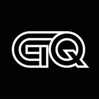 monogramme du logo gq avec espace négatif de style de ligne vecteur