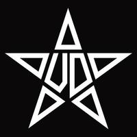 monogramme de logo vo avec modèle de conception en forme d'étoile vecteur