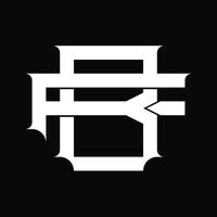 monogramme de logo fb avec modèle de conception de style lié superposé vintage vecteur