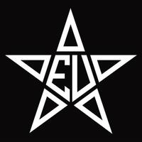 monogramme du logo eu avec modèle de conception en forme d'étoile vecteur