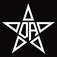 monogramme de logo da avec modèle de conception en forme d'étoile vecteur