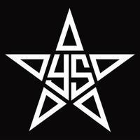 monogramme du logo ys avec modèle de conception en forme d'étoile vecteur