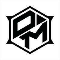 modèle de conception de monogramme logo om vecteur