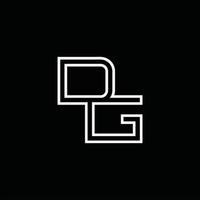 monogramme de logo dg avec modèle de conception de style de ligne vecteur