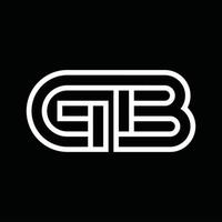 monogramme du logo gb avec espace négatif de style de ligne vecteur