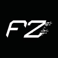 modèle de conception de technologie de vitesse abstraite monogramme logo fz vecteur