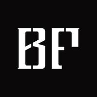monogramme de logo bf avec modèle de conception de tranche moyenne vecteur