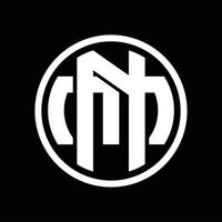 modèle de conception de monogramme logo nm vecteur