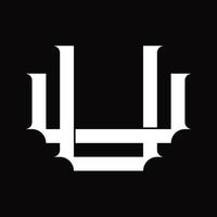 monogramme du logo uu avec modèle de conception de style lié superposé vintage vecteur