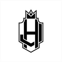 modèle de conception de monogramme logo hj vecteur