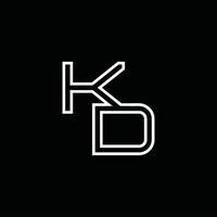 monogramme de logo kd avec modèle de conception de style de ligne vecteur