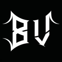 monogramme du logo bv avec modèle de conception de forme abstraite vecteur