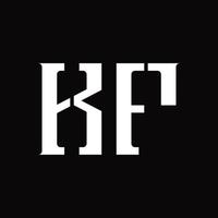monogramme du logo kf avec modèle de conception de tranche moyenne vecteur