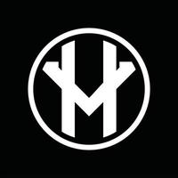 modèle de conception de monogramme logo hv vecteur