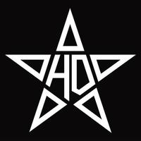 monogramme de logo hd avec modèle de conception en forme d'étoile vecteur