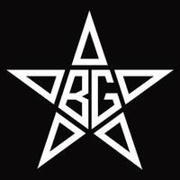 monogramme de logo bg avec modèle de conception en forme d'étoile vecteur