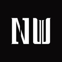 monogramme de logo nw avec modèle de conception de tranche moyenne vecteur