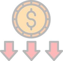 conception d'icône de vecteur de perte d'argent