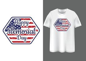 conception de t-shirt typographie happy memorial day vecteur