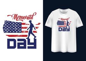 conception de t-shirt typographie happy memorial day vecteur