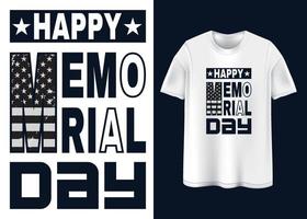 conception de t-shirt typographie happy memorial day vecteur