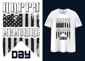 conception de t-shirt typographie happy memorial day vecteur