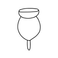 doodle coupe menstruelle femme. Coupe menstruelle lavable écologique pour l'hygiène féminine pendant les jours critiques. vecteur