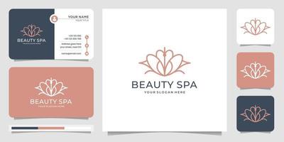 conception de logo de spa de beauté moderne pour les affaires de la mode, des soins de la peau, de la boutique, du style linéaire. vecteur