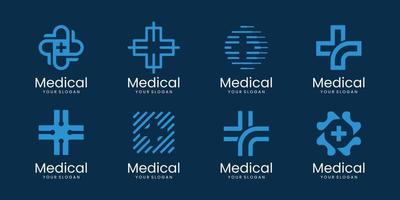 conception de croix de logo médical. vecteur