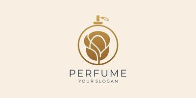 prime de conception de modèle de logo de parfum d'or de luxe vecteur