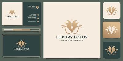 fleur de lotus minimaliste. salon de beauté de luxe, dessin au trait, mode, soins de la peau, cosmétique, yoga et spa. vecteur