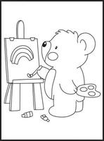ours à colorier vecteur