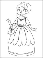 coloriages de princesse vecteur