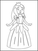 coloriages de princesse vecteur