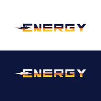 logo dynamique de police de texte d'énergie avec la foudre - logo d'énergie moderne vecteur