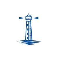 logo d'icône de phare et conception de tour de balise d'illustration vectorielle vecteur