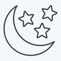 icône lune et étoiles. lié au symbole des étoiles. style de ligne. conception simple modifiable. simple illustration. icônes vectorielles simples vecteur