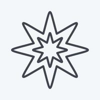 icône étoile à huit branches. lié au symbole des étoiles. style de ligne. conception simple modifiable. simple illustration. icônes vectorielles simples vecteur