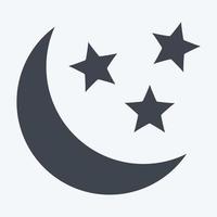 icône lune et étoiles. lié au symbole des étoiles. style de glyphe. conception simple modifiable. simple illustration. icônes vectorielles simples vecteur
