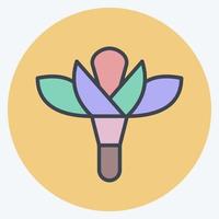 icône fleur 2. liée au symbole de la flore. style de couleur assortie. simple illustration. plante. chêne. feuille. Rose vecteur