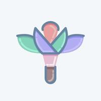icône fleur 2. liée au symbole de la flore. style de griffonnage. simple illustration. plante. chêne. feuille. Rose vecteur