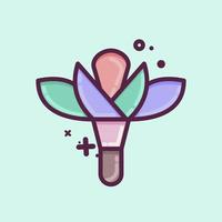 icône fleur 2. liée au symbole de la flore. style mbé. simple illustration. plante. chêne. feuille. Rose vecteur