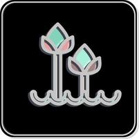 icône tulipes 2. lié au symbole de la flore. style brillant. simple illustration. plante. chêne. feuille. Rose vecteur