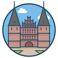 bâtiment de renommée mondiale - holstentor vecteur