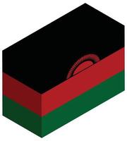 drapeau national du malawi - rendu 3d isométrique. vecteur