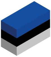 drapeau national de l'estonie - rendu 3d isométrique. vecteur