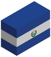 drapeau national du salvador - rendu 3d isométrique. vecteur